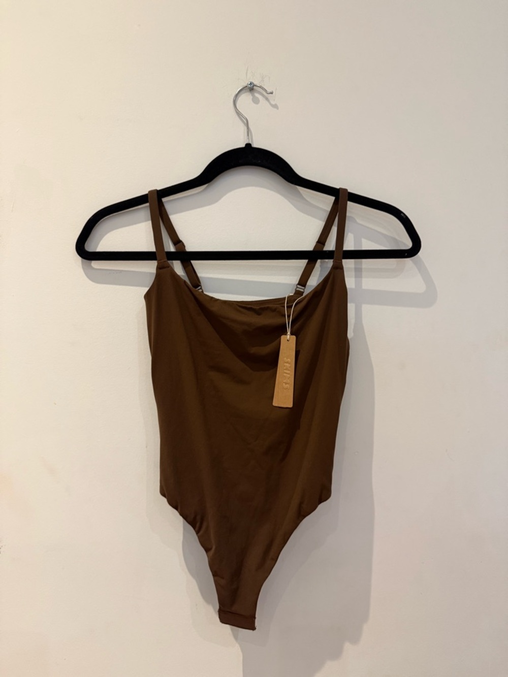 SKIMS Brown Sculpting Thong Bodysuit